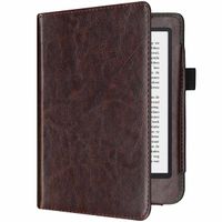 imoshion Étui de liseuse portefeuille en cuir végan Kobo Clara 2E / Tolino Shine 4 - Marron foncé