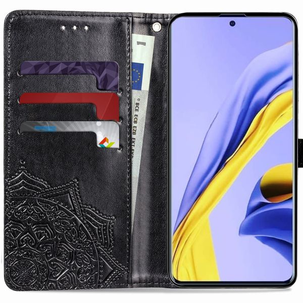 Etui de télephone portefeuille Mandala Samsung Galaxy A51 - Noir