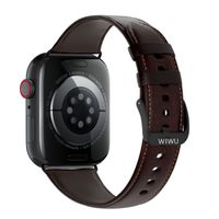 WiWu Bracelet vintage en cuir Apple Watch | 38/40/41/42 mm - Marron