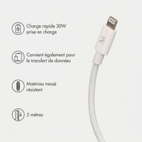 imoshion Câble USB-C vers Lightning Tressé 30 W - 2 mètres - Blanc