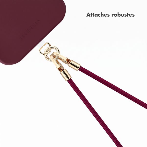 Selencia Cordon universel pour téléphone avec 2 crochets - réglable - Bold Burgundy