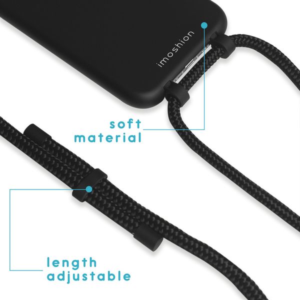 imoshion Coque de couleur avec cordon amovible Apple iPhone SE (2022 / 2020) / 8 / 7 - Noir