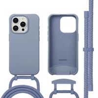 imoshion Coque arrière Color avec cordon amovible et MagSafe Apple iPhone 15 Pro Max - Ash Blue