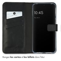 Selencia Étui portefeuille en cuir véritable Google Pixel 8 Pro - Noir