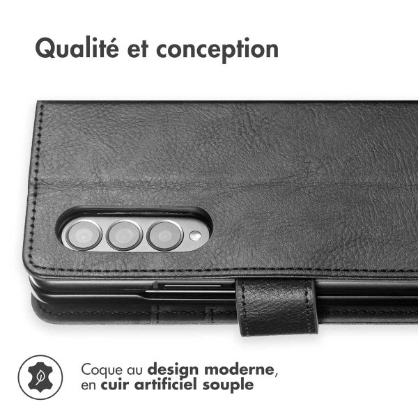 imoshion Étui de télephone portefeuille de luxe Samsung Galaxy Z Fold 4 - Noir