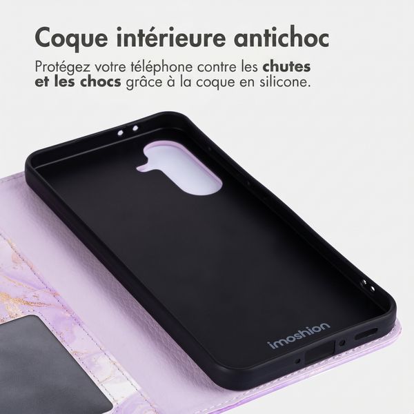 imoshion Étui de télephone portefeuille Design Samsung Galaxy A26 - Purple Marble