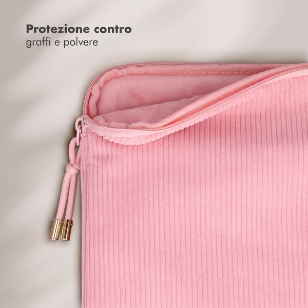 Selencia Pochette ordinateur Corduroy 15-16 pouces - Soft Blush