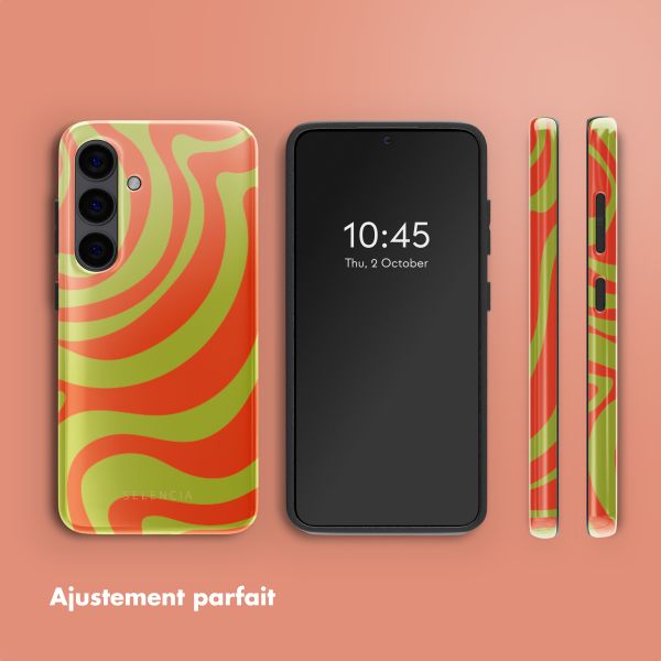 Selencia Coque arrière Vivid Samsung Galaxy S24 - Wavy Swirl Orange Fern