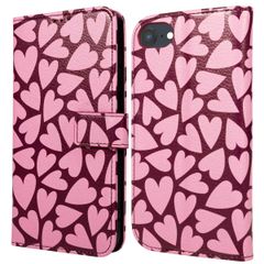 imoshion Étui de télephone portefeuille Design Apple iPhone SE (2022 / 2020) / 8 / 7 / 6(s) - Hearty Blush
