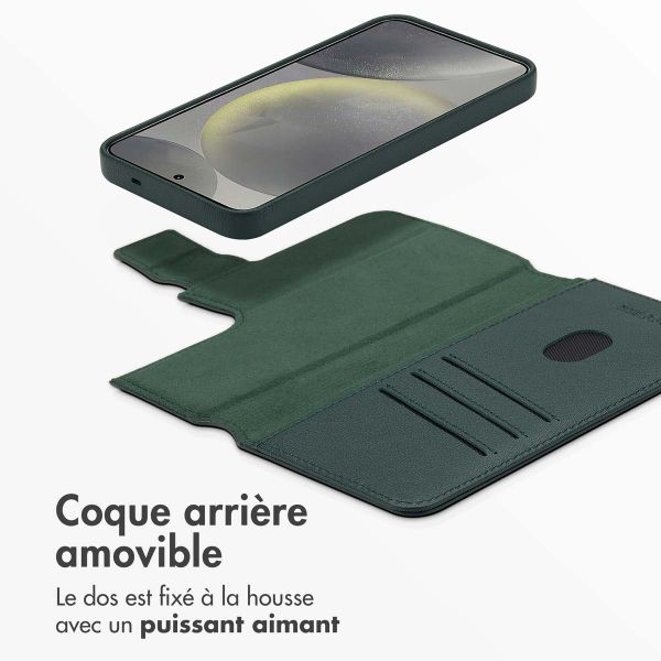 Accezz Étui de télephone portefeuille en cuir 2-en-1 avec MagSafe Samsung Galaxy S25 - Cedar Green