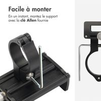 imoshion Mini support de téléphone en aluminium pour vélo - Léger - Universel - Noir