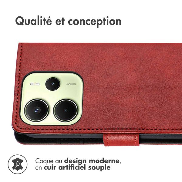 imoshion Étui de télephone portefeuille de luxe Xiaomi Redmi Note 14 (4G) - Rouge