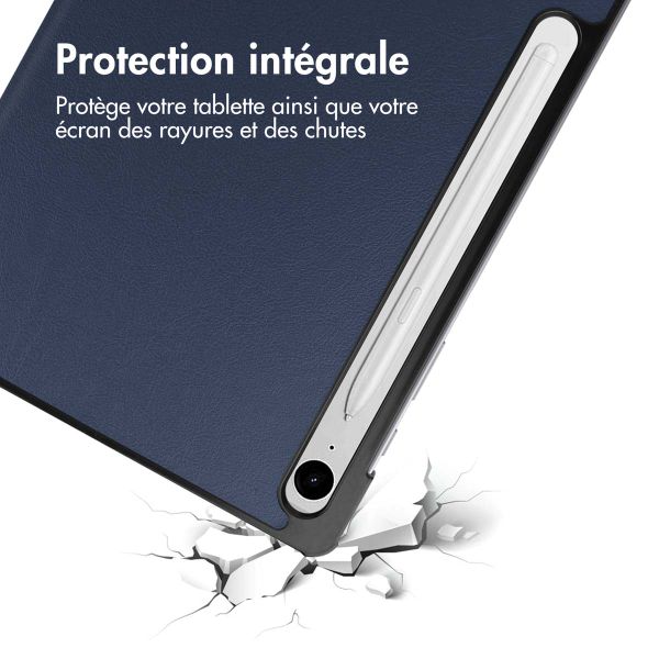 imoshion Coque tablette Trifold Samsung Galaxy Tab S9 11.0 pouces / S10 Lite / S10 FE / S9 FE 10.9 pouces - Bleu foncé