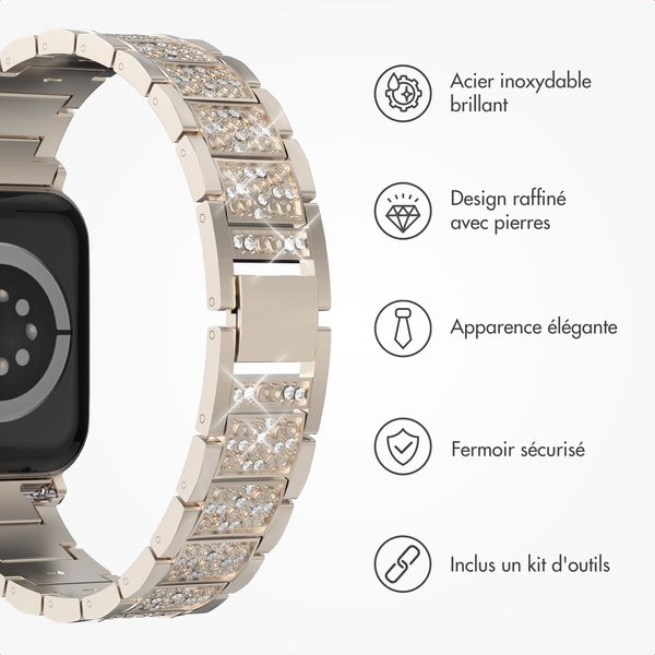 Selencia Bracelet à maillons scintillants Apple Watch | 38/40/41/42 mm - Champagne Gold