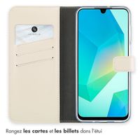 Selencia Étui portefeuille en cuir véritable Samsung Galaxy A16 - Greige