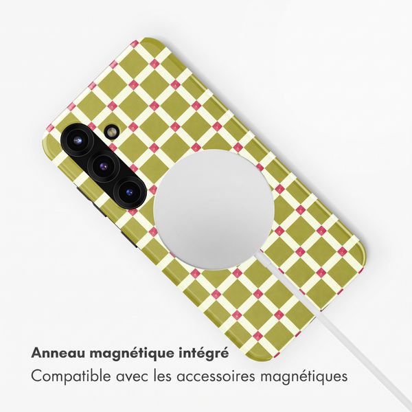 Selencia Coque arrière Vivid avec MagSafe Samsung Galaxy S25 - Check This Olive