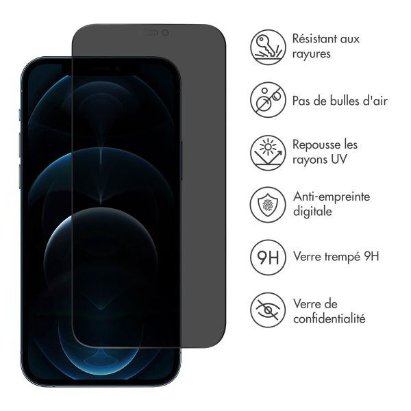 Accezz Protection d'écran en verre trempé Privacy Apple iPhone 12 (Pro)