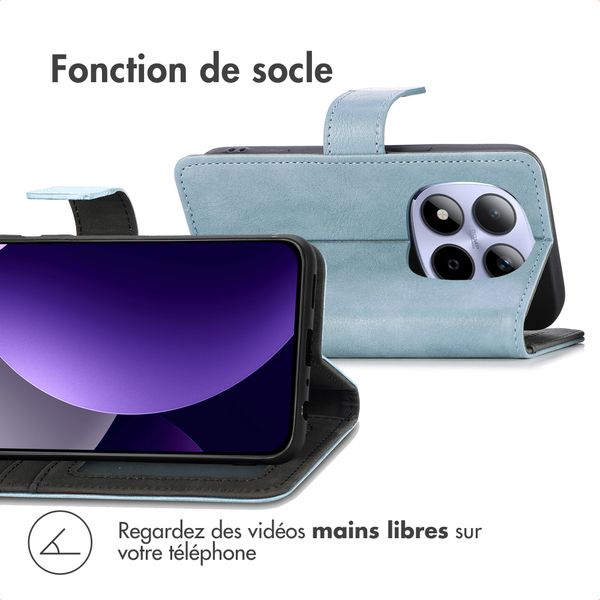 imoshion Étui de télephone portefeuille de luxe Xiaomi Redmi Note 15 Pro (5G) - Bleu clair