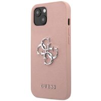 Guess Coque 4G Metal Logo Saffiano Apple iPhone 13 - Rose
