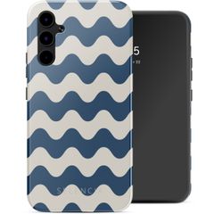 Selencia Coque arrière Vivid Samsung Galaxy A34 (5G) - Wave Vibes Classic Blue