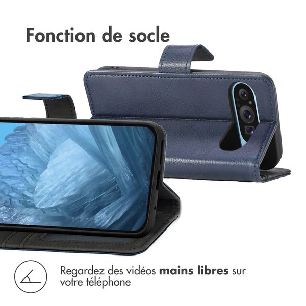 imoshion Étui de télephone portefeuille de luxe Google Pixel 9 / 9 Pro - Bleu foncé