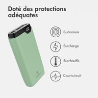 imoshion Batterie externe 20 000 mAh - Chargeur rapide 22,5 W - USB-C / USB-A - Vert
