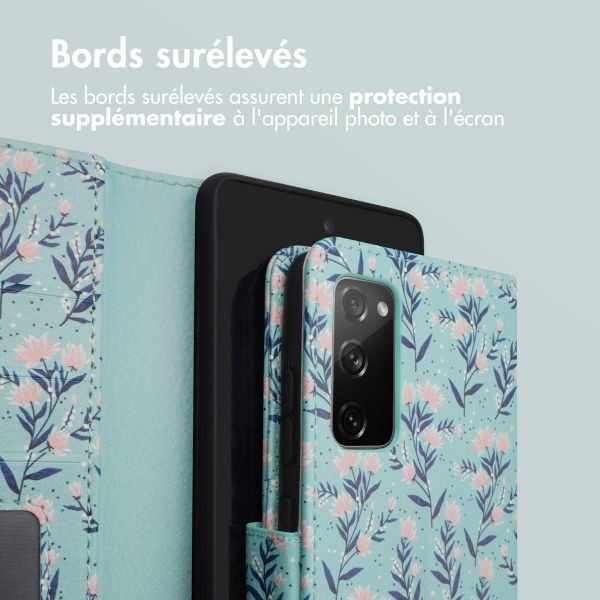 imoshion Étui de télephone portefeuille Design Samsung Galaxy S20 FE - Blue Flowers