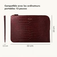 Selencia Pochette ordinateur Croco 13 pouces - Burgundy