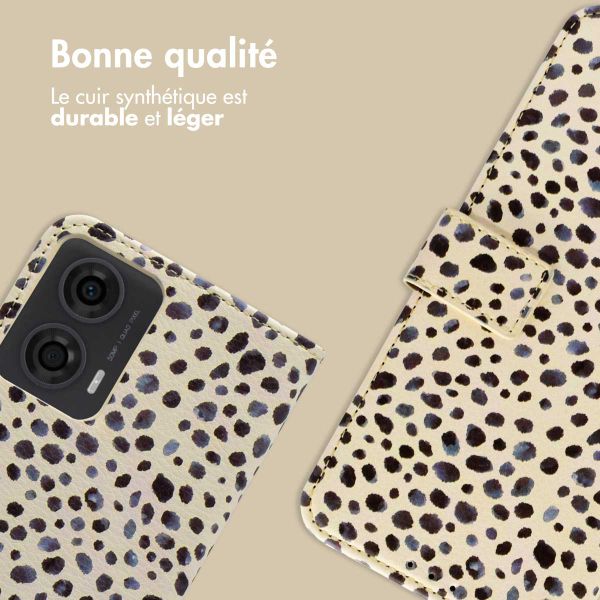 imoshion Étui de télephone portefeuille Design Motorola Moto G24 Power - Black And White Dots