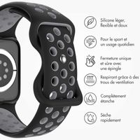 imoshion Bracelet Sport⁺ en silicone Apple Watch | 44/45/46/49 mm - Taille S/M - Black / Grey