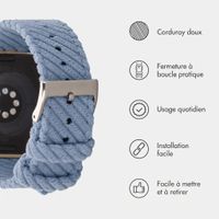 imoshion Bracelet en velours côtelé Apple Watch | 38/40/41/42 mm - Bleu clair