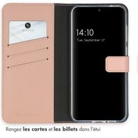 Selencia Étui portefeuille en cuir véritable Samsung Galaxy S23 FE - Dusty Pink