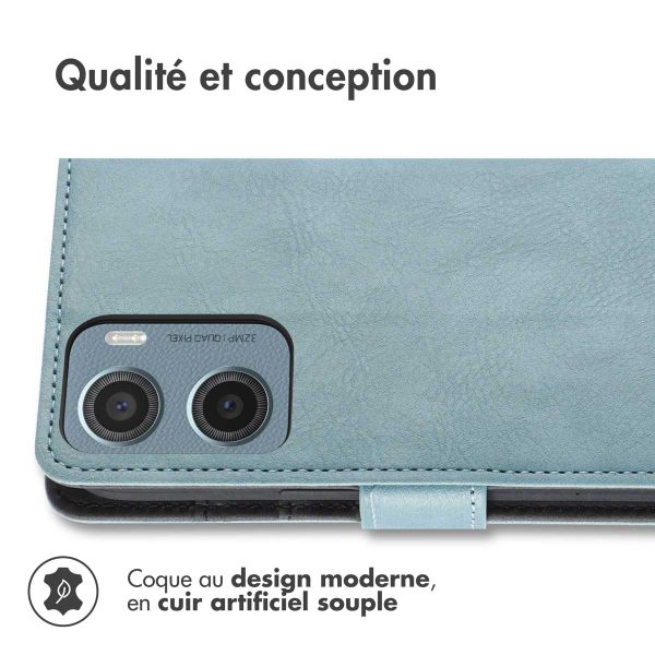 imoshion Étui de télephone portefeuille de luxe Motorola Moto G05 / E15 - Bleu clair