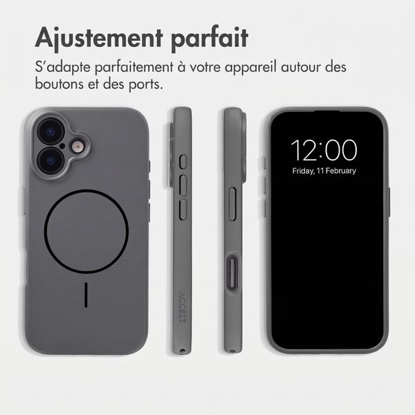 Accezz Coque Grip avec MagSafe Apple iPhone 17 - Gris