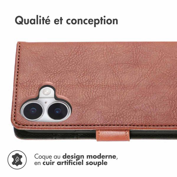 imoshion Étui de télephone portefeuille de luxe Apple iPhone 16 - Marron