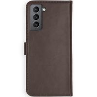 Selencia Étui portefeuille en cuir véritable Samsung Galaxy S21 Plus - Marron