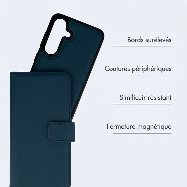 imoshion Étui portefeuille luxe 2-en-1 amovible Samsung Galaxy S24 FE - Bleu