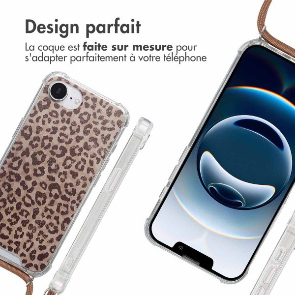 imoshion Coque Design avec cordon Apple iPhone 17e / 16e - Leopard Mood