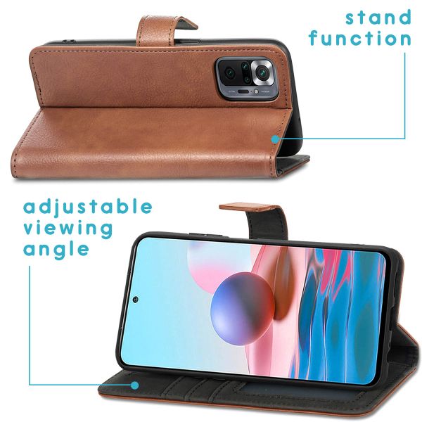 imoshion Étui de télephone portefeuille de luxe Xiaomi Redmi Note 10 Pro - Marron