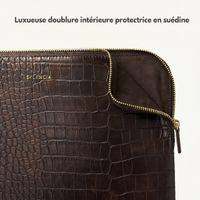 Selencia Pochette ordinateur Croco 11 pouces - Choco Brown