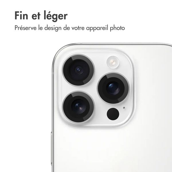 imoshion Lot de 2 protections d'objectif de caméra Apple iPhone 16 Pro / 16 Pro Max - Blanc / Titanium