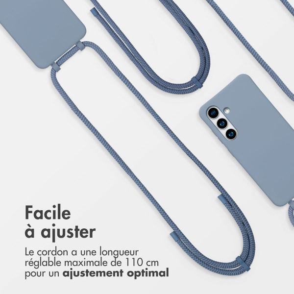 imoshion Coque arrière Color avec cordon amovible et MagSafe Samsung Galaxy S25 / S24 - Ash Blue