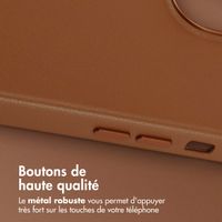 Accezz Coque arrière en cuir avec MagSafe Apple iPhone 14 - Sienna Brown