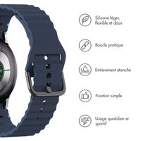 imoshion Bracelet Wave en silicone Samsung Galaxy Watch 4 / 5 / 6 / 7 / FE (20 mm) - Bleu foncé