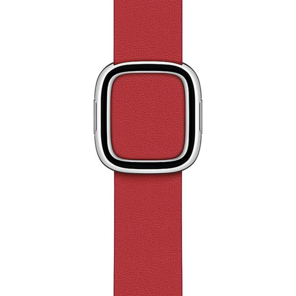 Apple Bracelet Leather Band Modern Buckle Apple Watch | 38/40/41/42 mm - Taille M - Scarlet Red