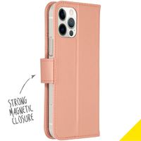 Accezz Étui de télephone Wallet Apple iPhone 12 (Pro) - Rose Doré