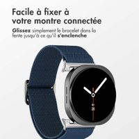 imoshion Bracelet en nylon élastique Samsung Galaxy Watch 8 (40/44mm) / Classic (46mm) - Bleu foncé