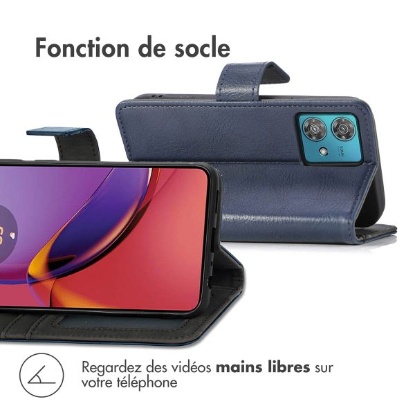 imoshion Étui de télephone portefeuille de luxe Motorola Moto G84 - Bleu foncé