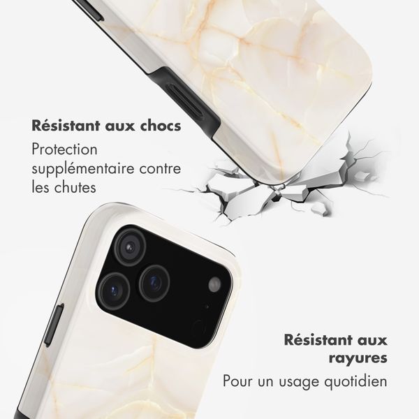 Selencia Coque arrière Vivid Apple iPhone 17 Pro Max - Golden Beige Marble