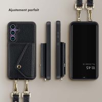 Selencia Coque de télephone Sera avec cordon et porte-cartes enveloppe Samsung Galaxy S23 FE - Noir